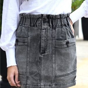 DEAR JOHN PaperBag BERNICE Grey Denim Skirt, M